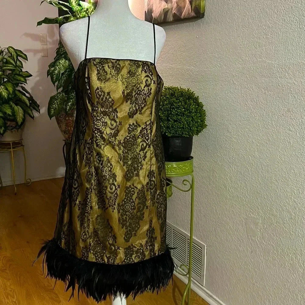Ignite Evenings by carol linn lace feather Dress size 14